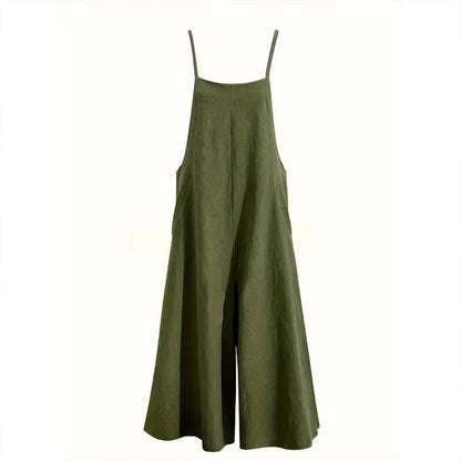 Plus Size Women's Solid Color Casual Jumpsuit - Sleeveless Romper With Pockets For Spring&Summer Grayceful LLC