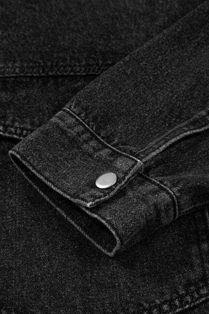 Denim Chest Pocket Drop Shoulder Hooded Jacket See size chart under “more details” The Fashion Celestial