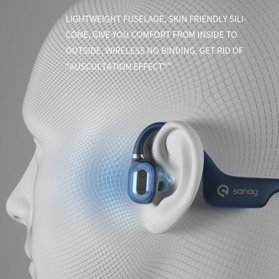 Sanag A5X Bone Conduction Headphones for Cycling, Sports, Fitness, and Workouts, 3D Stereo Headphones NovaCart