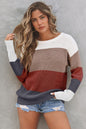 Colorblock Stripe Round Neck Pullover Sweater Shop Style & More | Fresh Looks, Everyday Deals & Free Shipping