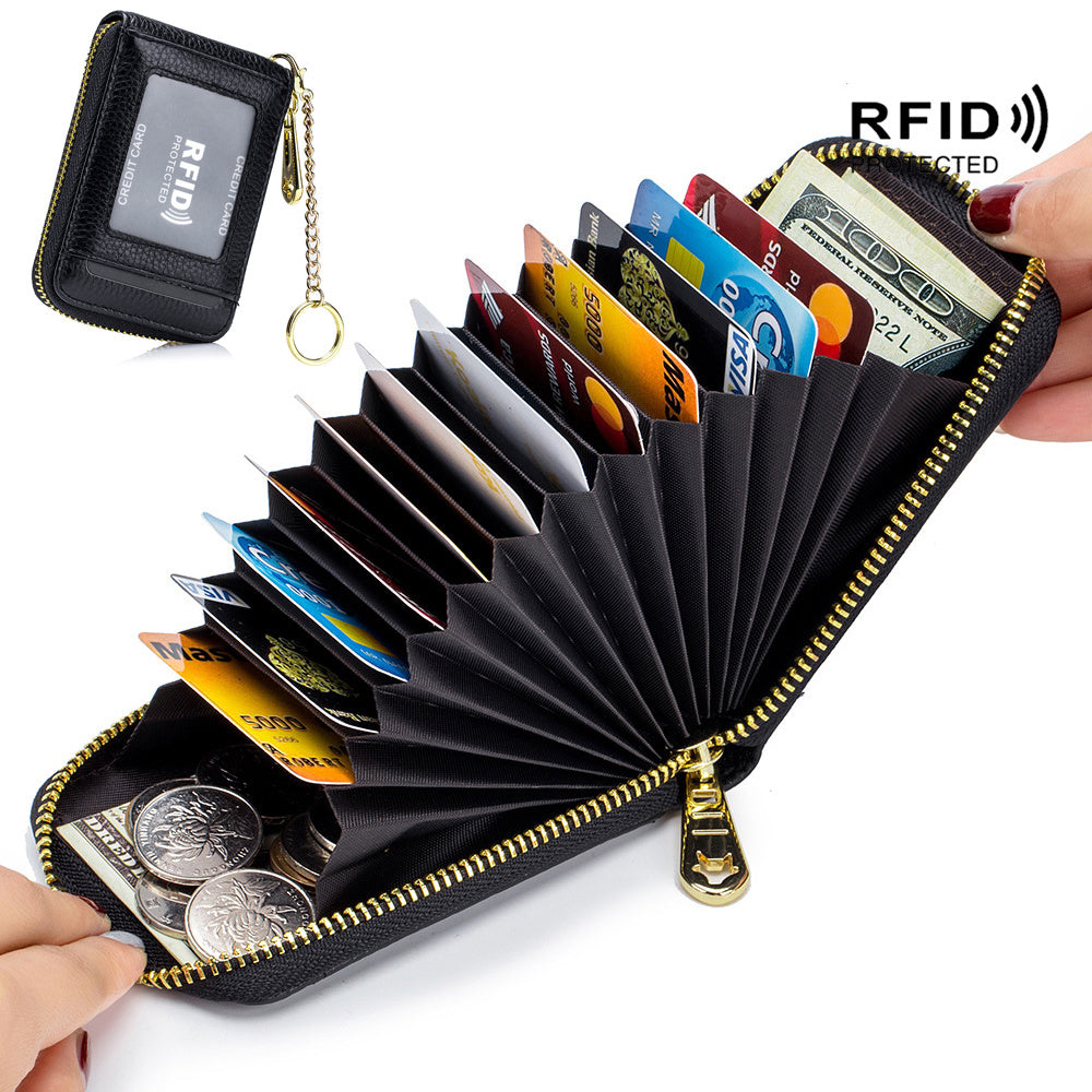 [RFID Credit Card Holder] Casual RFID Credit Card Holder, Multi-compartment Wallet - Simple Zip Around Card Case NovaCart