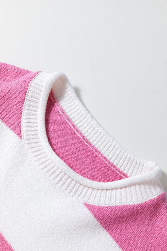 Stripe Knit Dropped Short Sleeve Sweater Shop Style & More | Fresh Looks, Everyday Deals & Free Shipping
