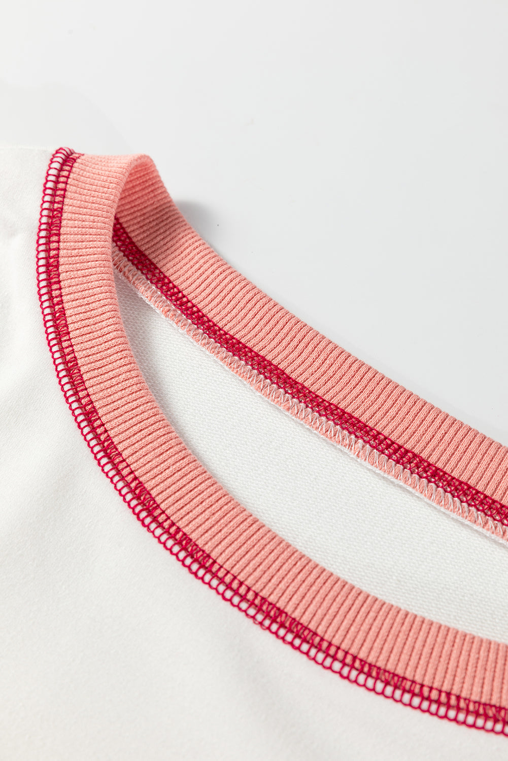 Red Stripe Color Block Patchwork Seam Detail Plus Size Sweatshirt Garden Naked Curves