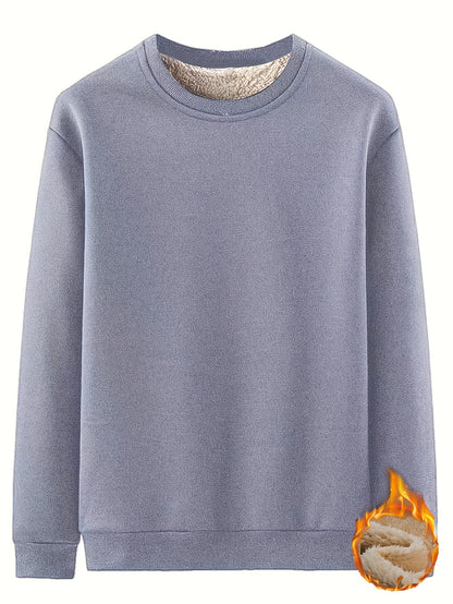 New Men's Casual Fashionable Solid Color Crew Neck Sweatshirts For Autumn And Winter NovaCart