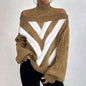 Women’s Elegant Off-Shoulder Turtleneck Sweater — Long Sleeve Knit Top FitiqueFit