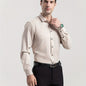Men'S Stretch Slim-Fit Formal Shirt Without Pockets, Light Business Turn- Collar Long-Sleeved Shirt, Men'S Business Shirt, Wrinkle-Resistant And Durable Solid Color Formal Long-Sleeved Shirt with Buttons And Pockets, Suitable NovaCart