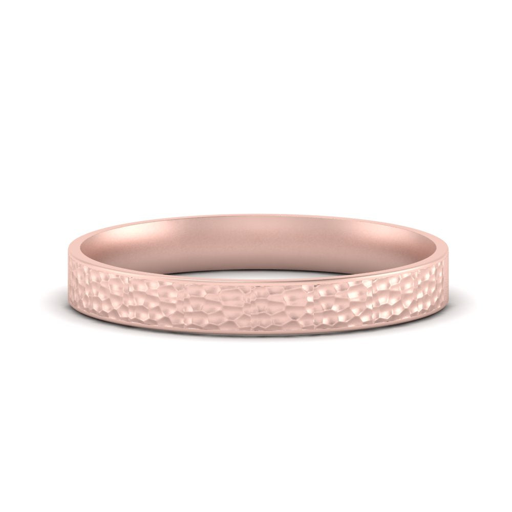 Hammered Finish Mens Wedding Band Fascinating Diamonds