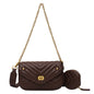 Quilted Crossbody Bag with Coin Purse and Chain