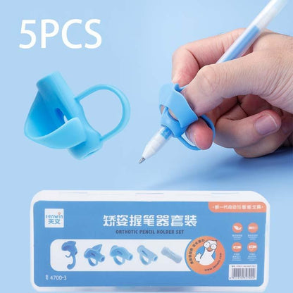 5Pcs Children Writing Pencil Holder Kids Learning Practice Pen Aid Grip Posture Correction Device Child Writing Tools Pencil for Kids Handwriting Aid Correction Tool Stevvex