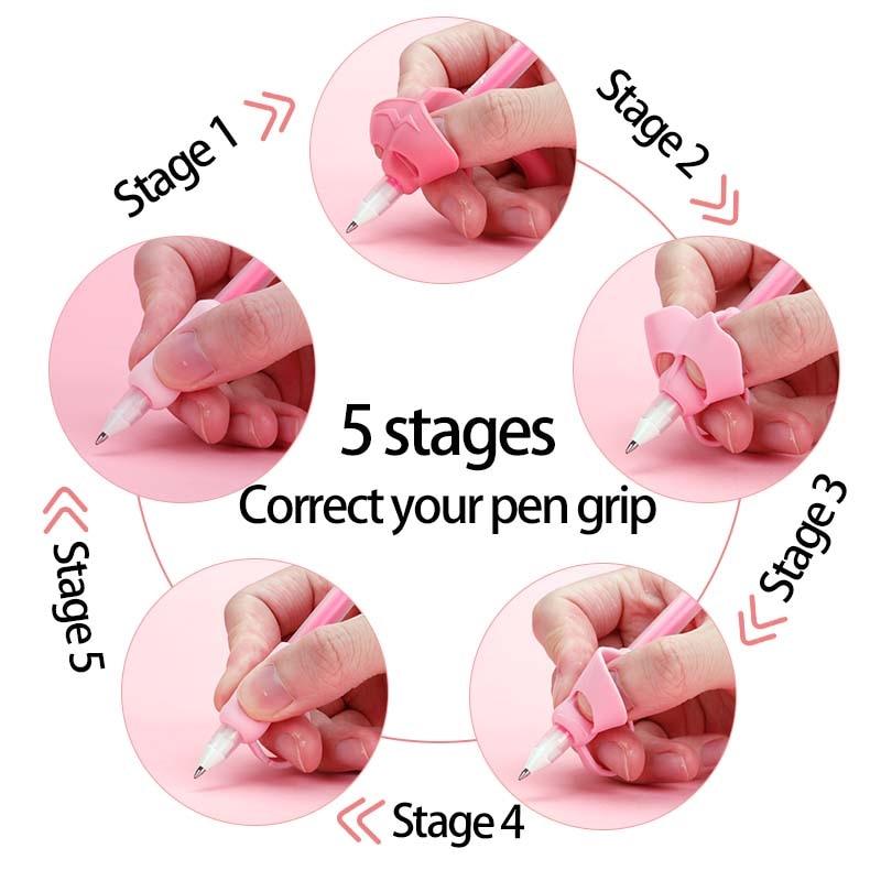 5Pcs Children Writing Pencil Holder Kids Learning Practice Pen Aid Grip Posture Correction Device Child Writing Tools Pencil for Kids Handwriting Aid Correction Tool Stevvex