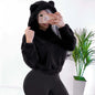 Women's Sexy Long Sleeve Plush Hoodie Top