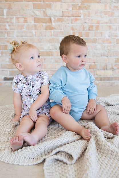 Portorosso Sky - Cloud Terry Bubble Romper Blush Lotus