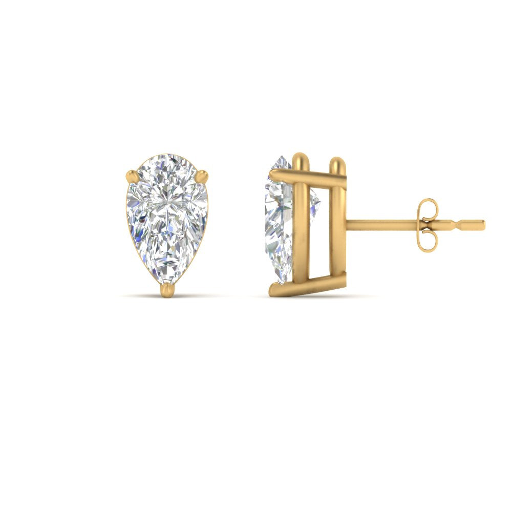 Diamond Pear Cut 3 Prong Earring Fascinating Diamonds
