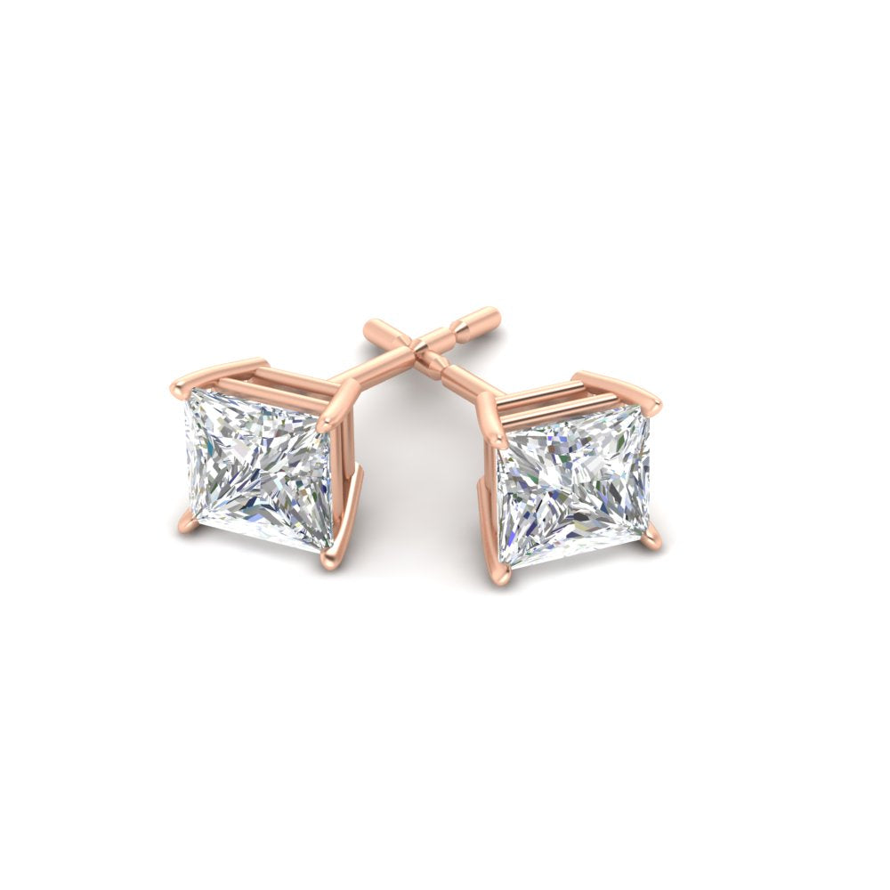 Princess Cut Diamond Stud Earring Fascinating Diamonds