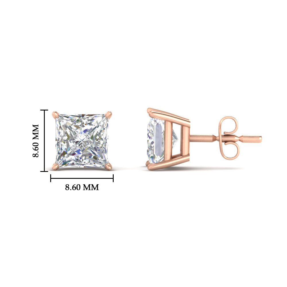 Princess Cut Diamond Stud Earring Fascinating Diamonds