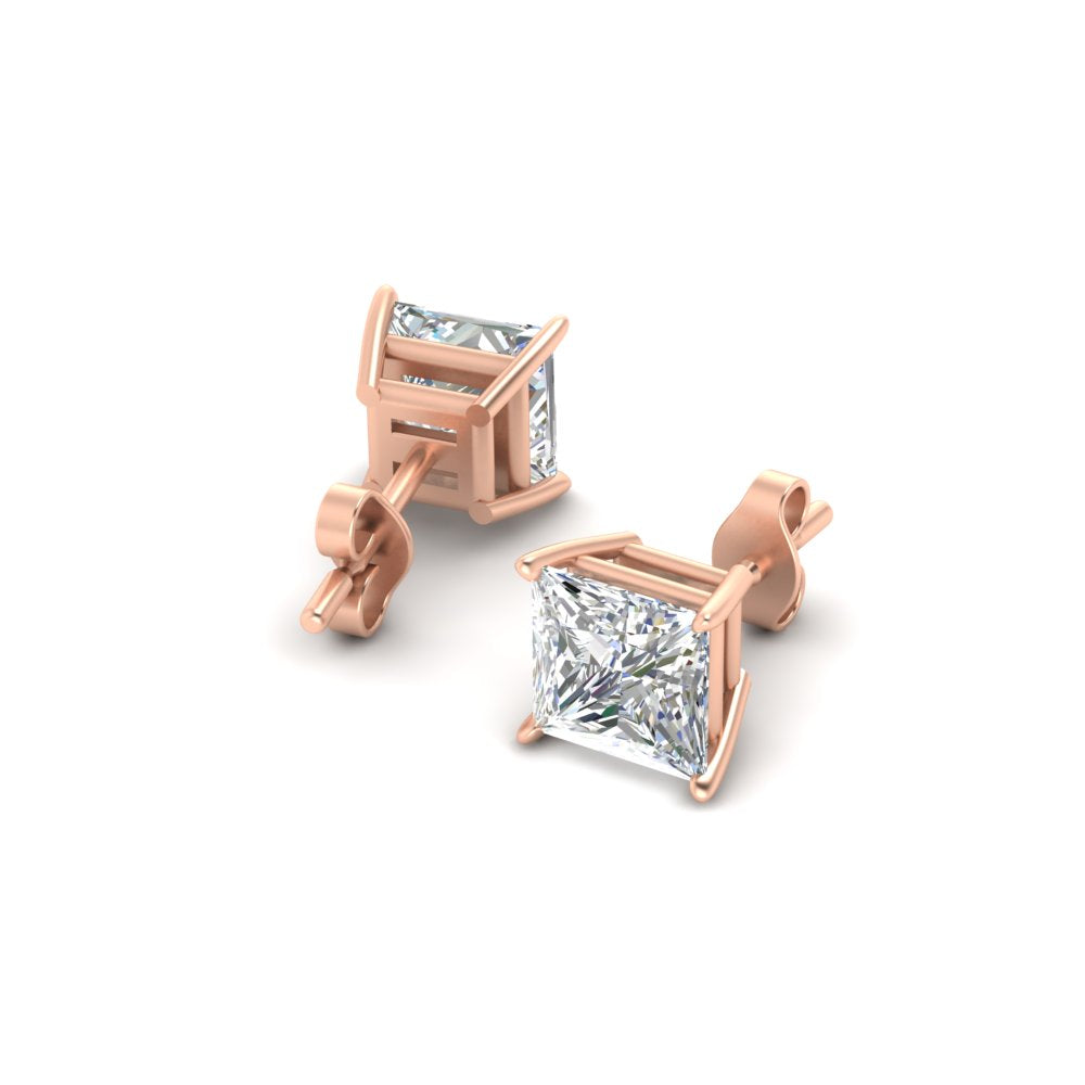 Princess Cut Diamond Stud Earring Fascinating Diamonds