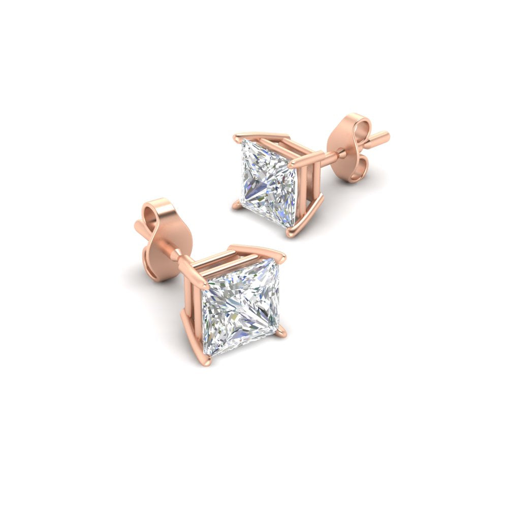 Princess Cut Diamond Stud Earring Fascinating Diamonds