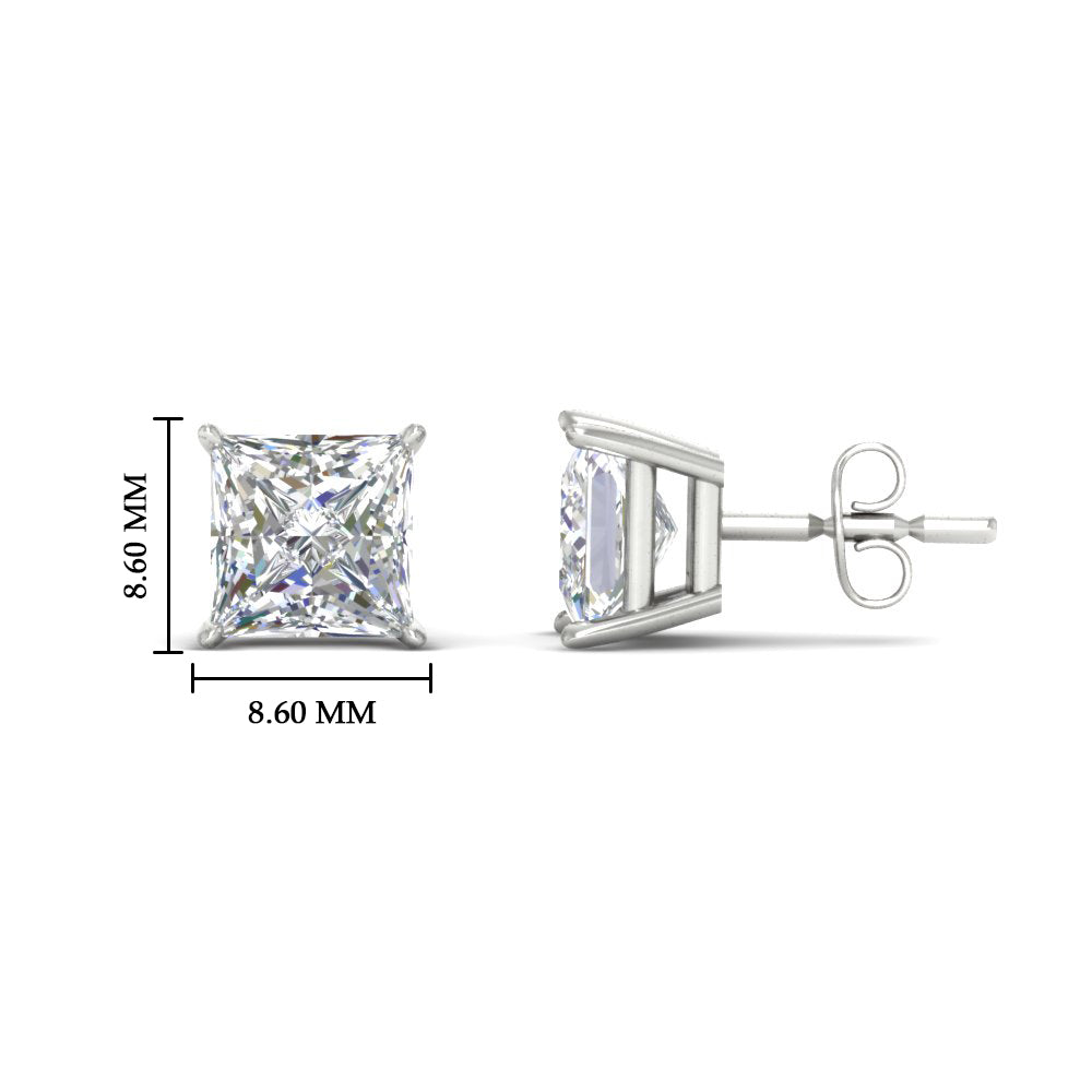 Princess Cut Diamond Stud Earring Fascinating Diamonds