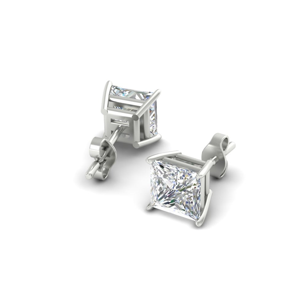 Princess Cut Diamond Stud Earring Fascinating Diamonds