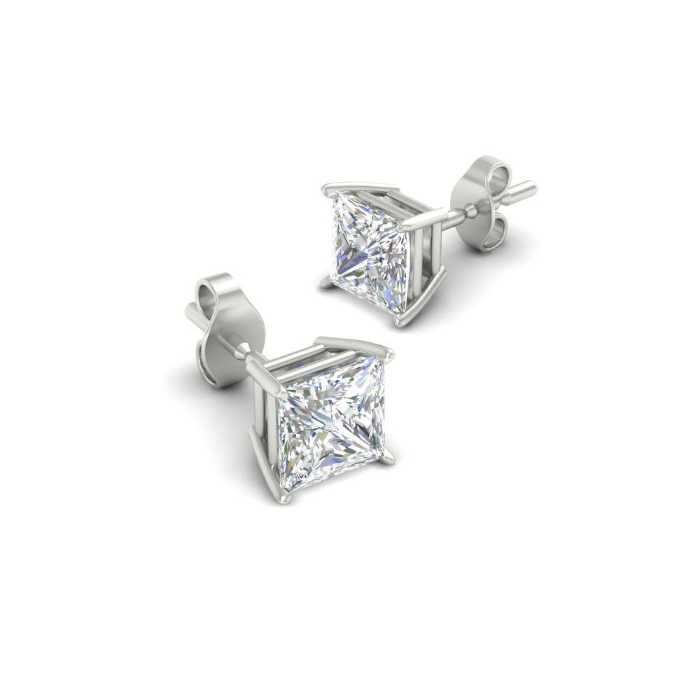 Princess Cut Diamond Stud Earring Fascinating Diamonds