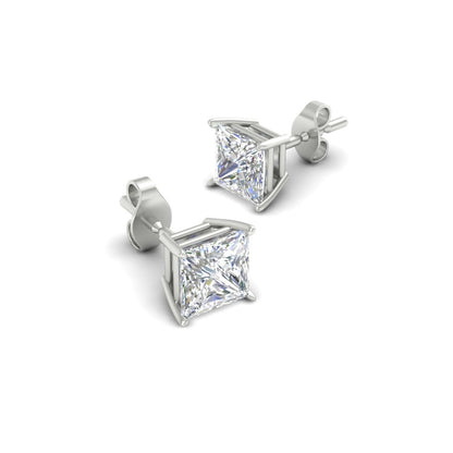 Princess Cut Diamond Stud Earring Fascinating Diamonds