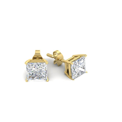 Princess Cut Diamond Stud Earring Fascinating Diamonds