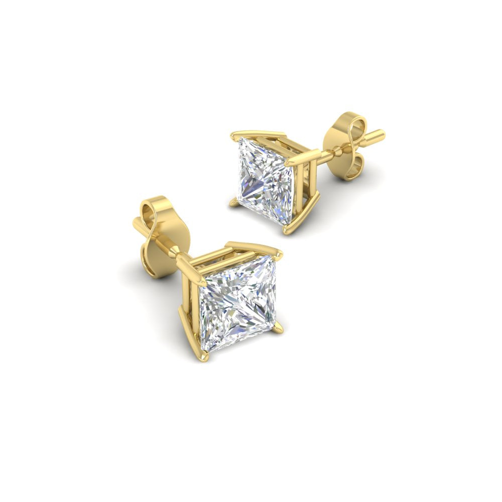 Princess Cut Diamond Stud Earring Fascinating Diamonds