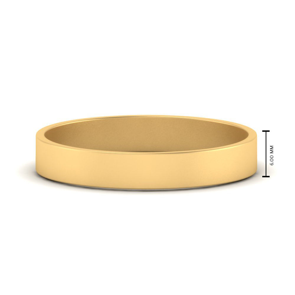 5 mm Flat Gold Wedding Band Fascinating Diamonds