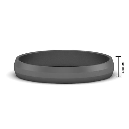 Wedding Band Beveled Edge Matte Fascinating Diamonds