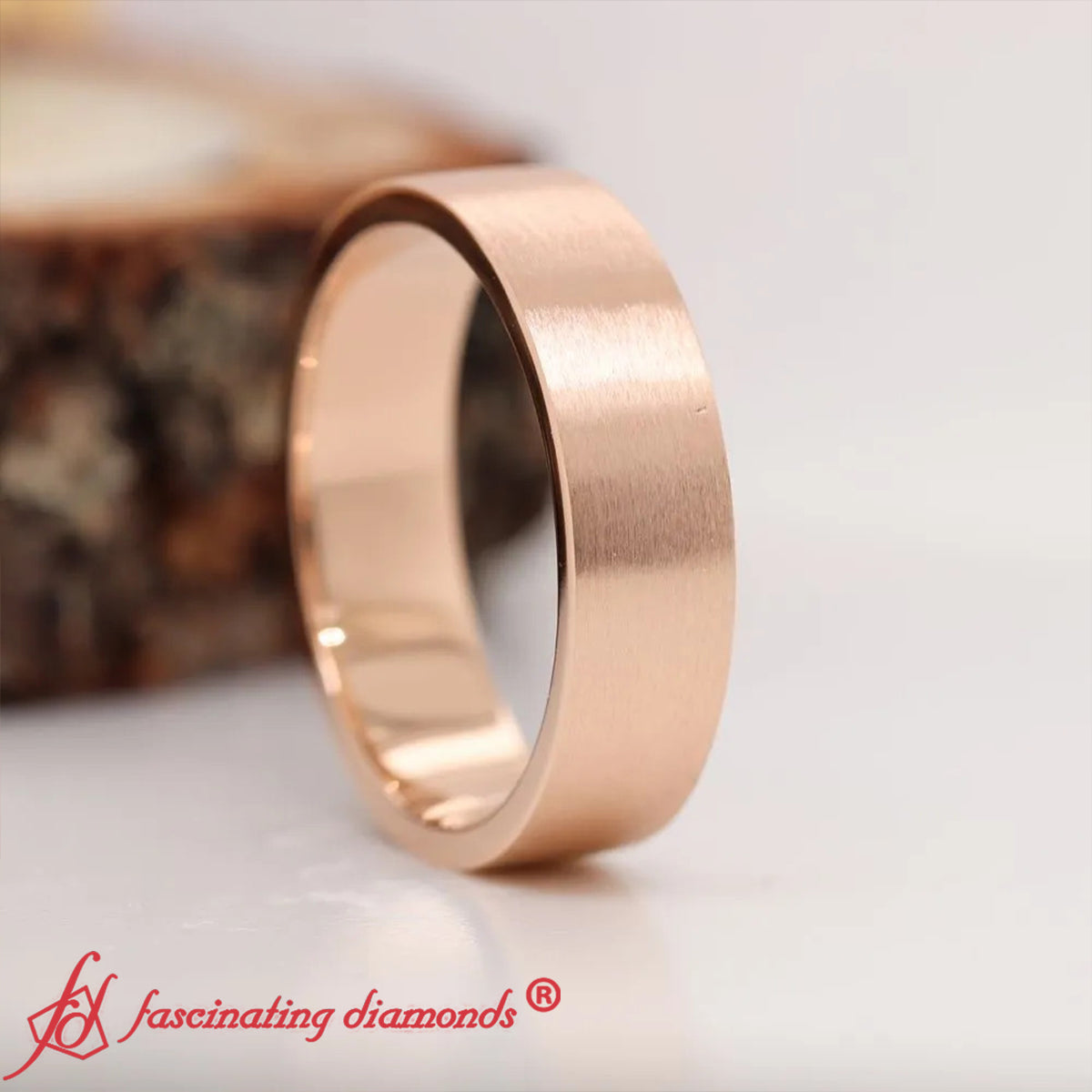 5 mm Flat Gold Wedding Band Fascinating Diamonds