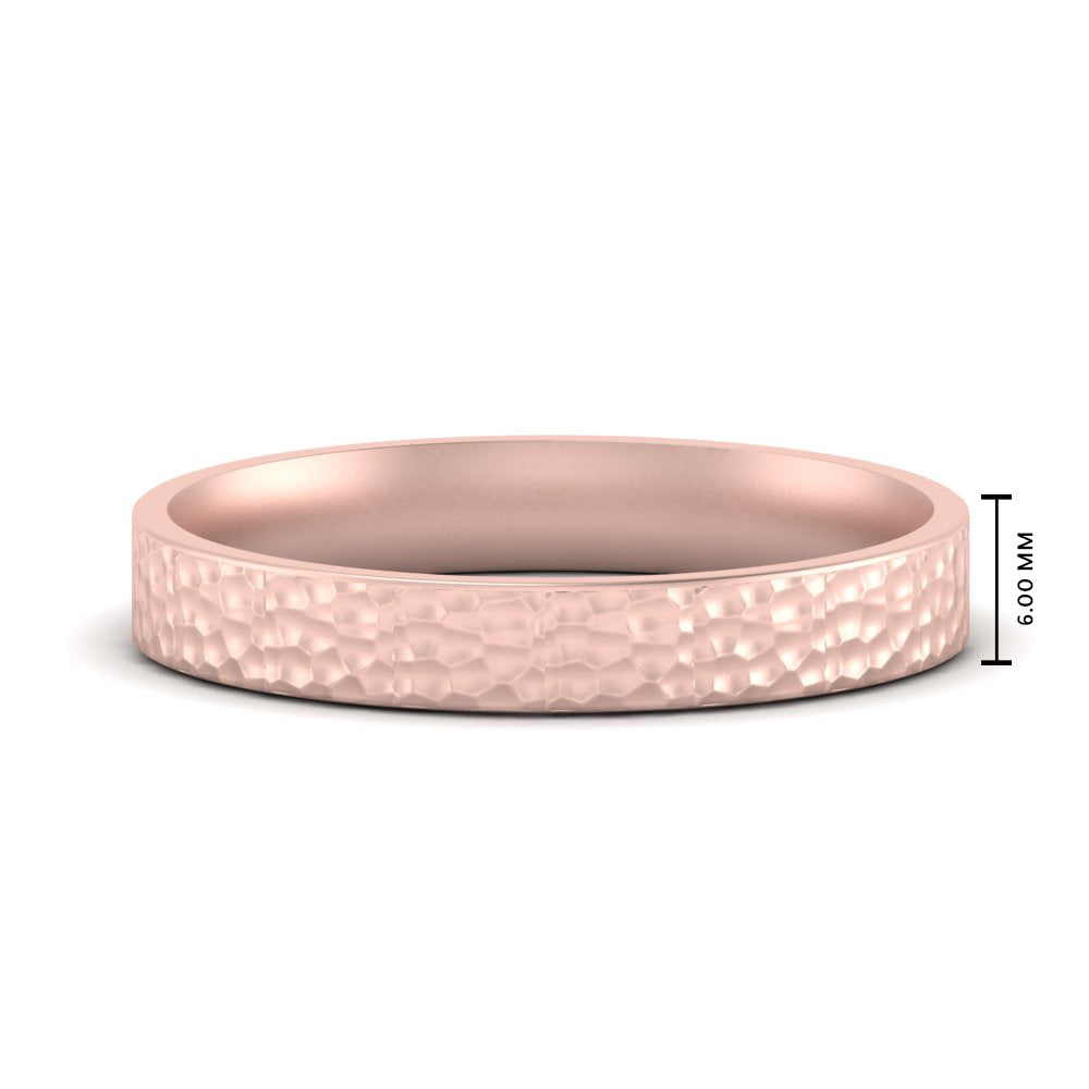 Hammered Wedding Band Comfort Fit 5 mm Fascinating Diamonds