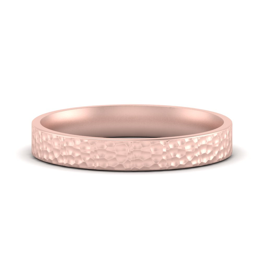 Hammered Wedding Band Comfort Fit 5 mm Fascinating Diamonds