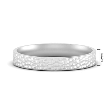 Hammered Wedding Band Comfort Fit 5 mm Fascinating Diamonds