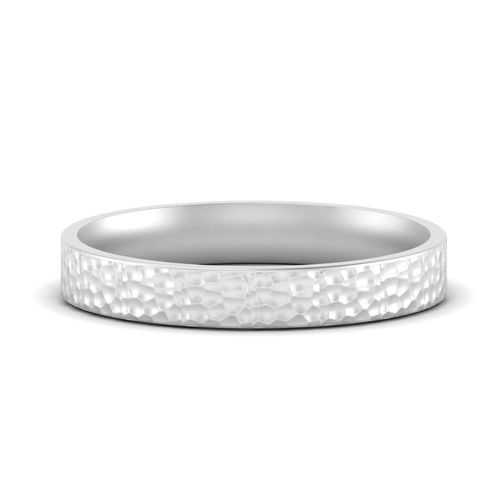 Hammered Wedding Band Comfort Fit 5 mm Fascinating Diamonds