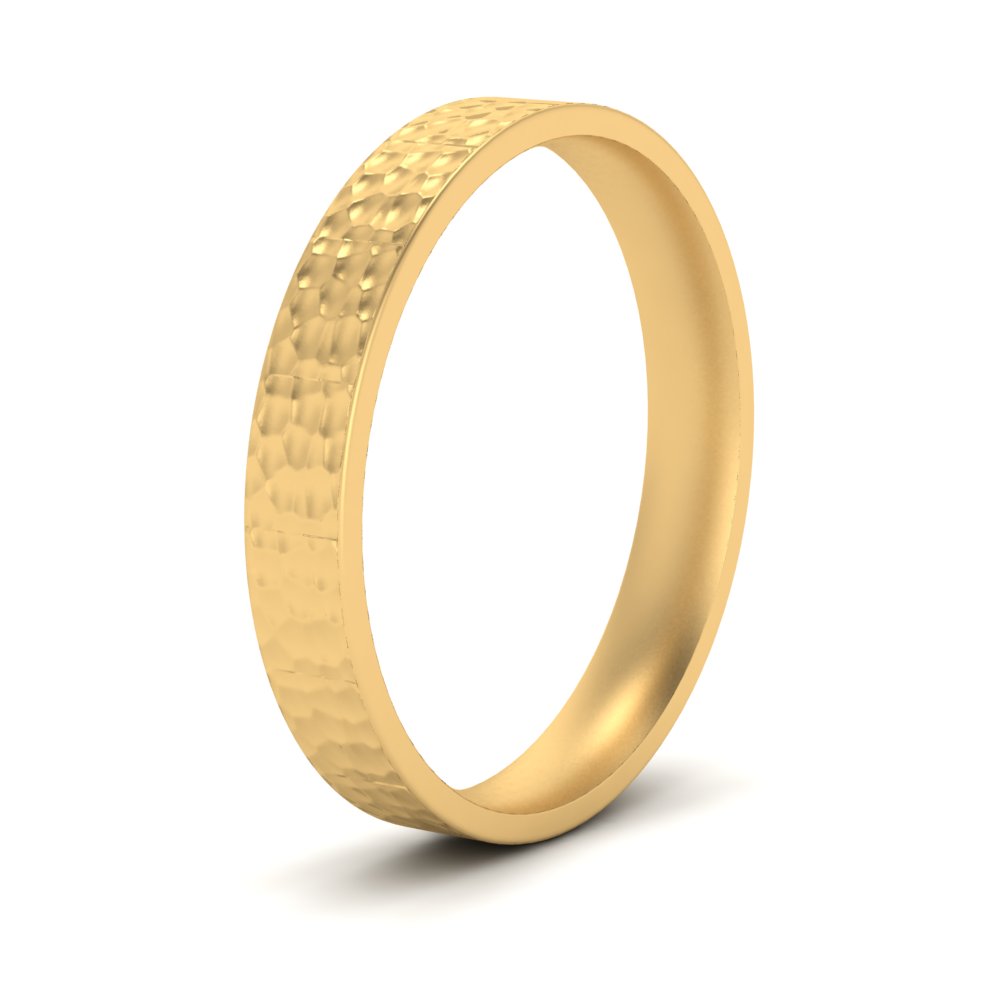 Hammered Wedding Band Comfort Fit 5 mm Fascinating Diamonds