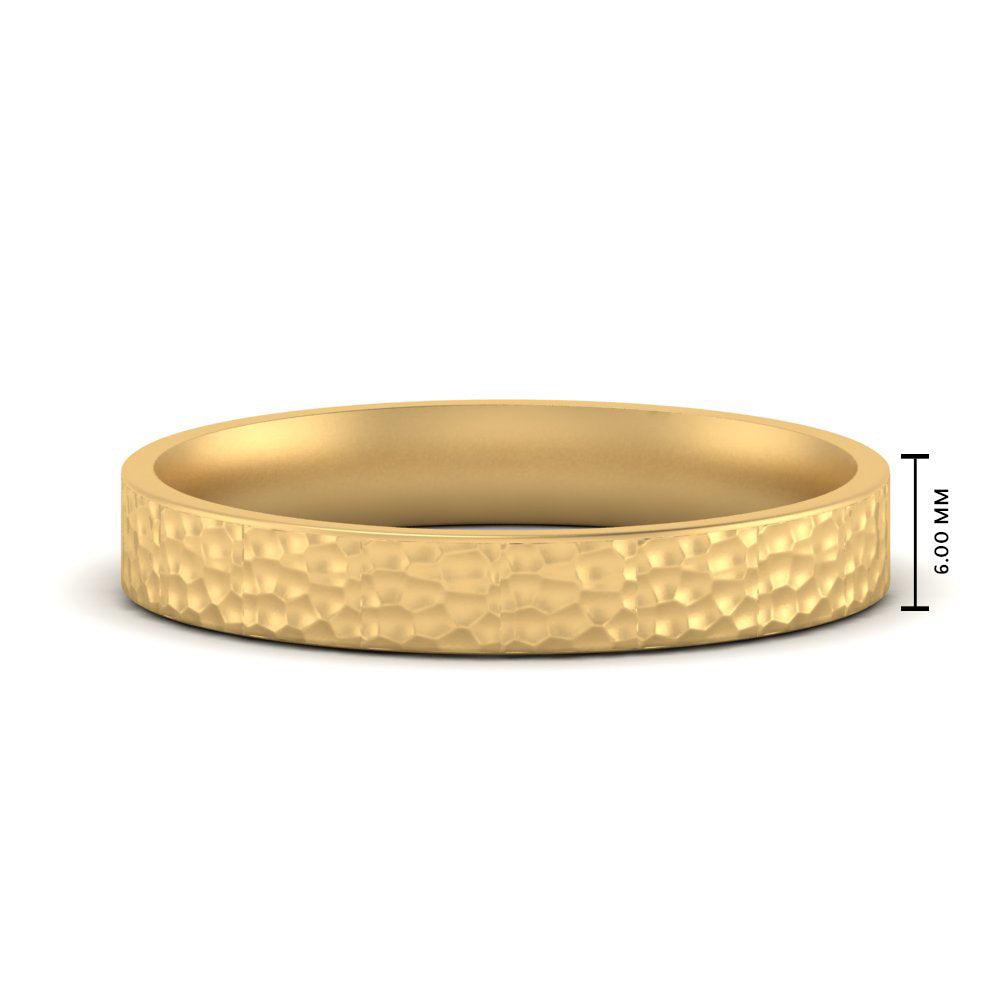 Hammered Wedding Band Comfort Fit 5 mm Fascinating Diamonds