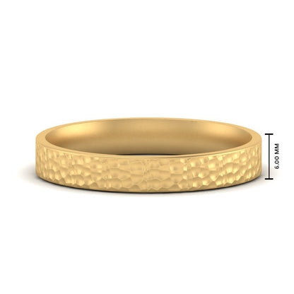 Hammered Wedding Band Comfort Fit 5 mm Fascinating Diamonds