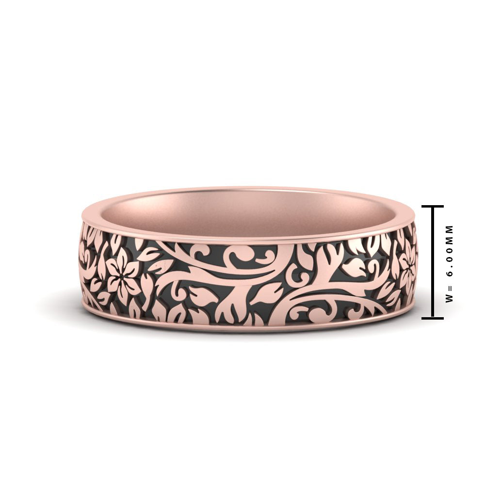 6 mm Mens Nature Inspired Comfort Fit Band Fascinating Diamonds