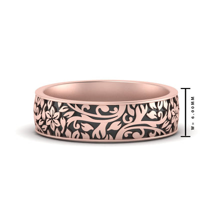 6 mm Mens Nature Inspired Comfort Fit Band Fascinating Diamonds