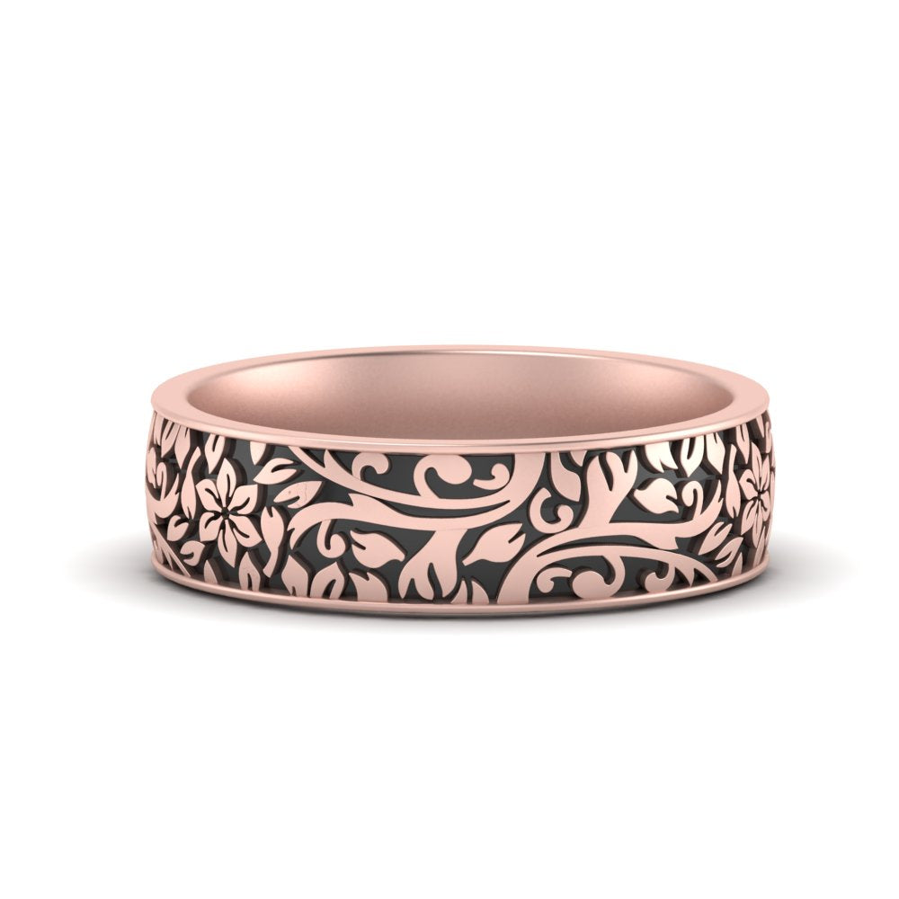 6 mm Mens Nature Inspired Comfort Fit Band Fascinating Diamonds