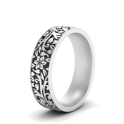6 mm Mens Nature Inspired Comfort Fit Band Fascinating Diamonds