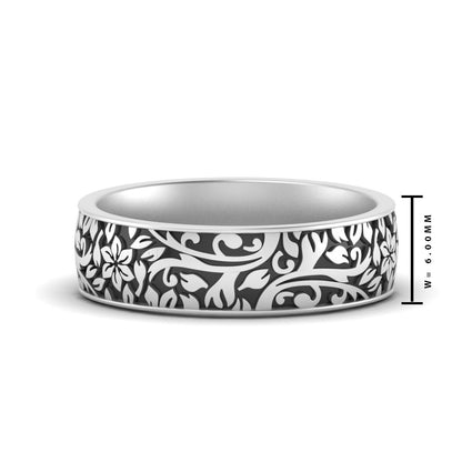 6 mm Mens Nature Inspired Comfort Fit Band Fascinating Diamonds