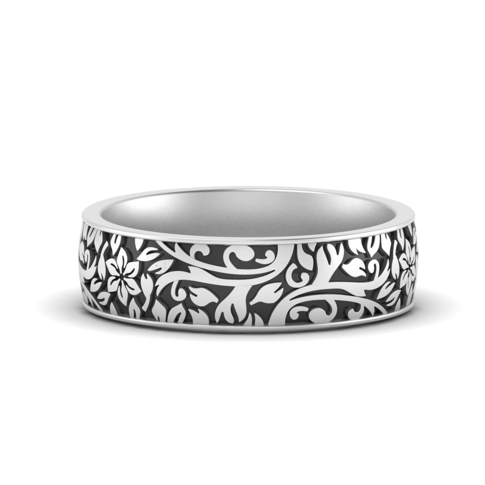 6 mm Mens Nature Inspired Comfort Fit Band Fascinating Diamonds