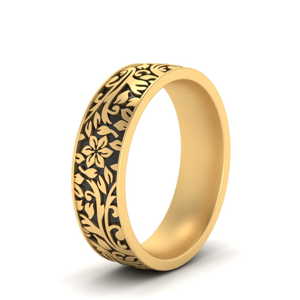6 mm Mens Nature Inspired Comfort Fit Band Fascinating Diamonds