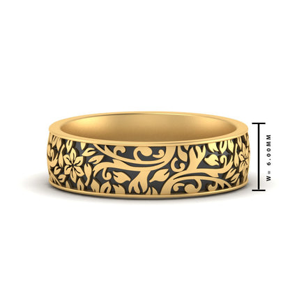 6 mm Mens Nature Inspired Comfort Fit Band Fascinating Diamonds