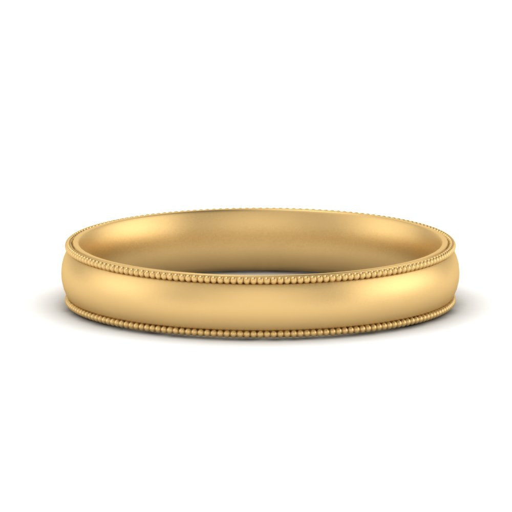 4 mm Milgrain Comfort Fit Mens Wedding Band Fascinating Diamonds