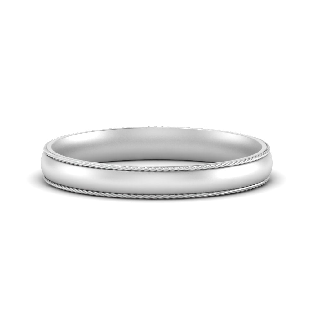 Rope Design Comfort Fit Mens Band Fascinating Diamonds