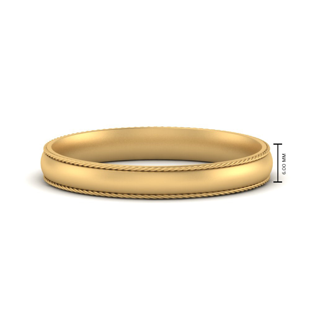 Rope Design Comfort Fit Mens Band Fascinating Diamonds