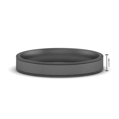 Stepped Edge Comfort Fit Flat Mens Band Fascinating Diamonds