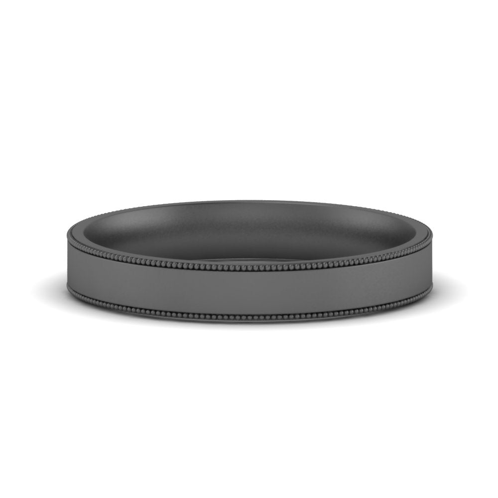 Stepped Edge Comfort Fit Flat Mens Band Fascinating Diamonds